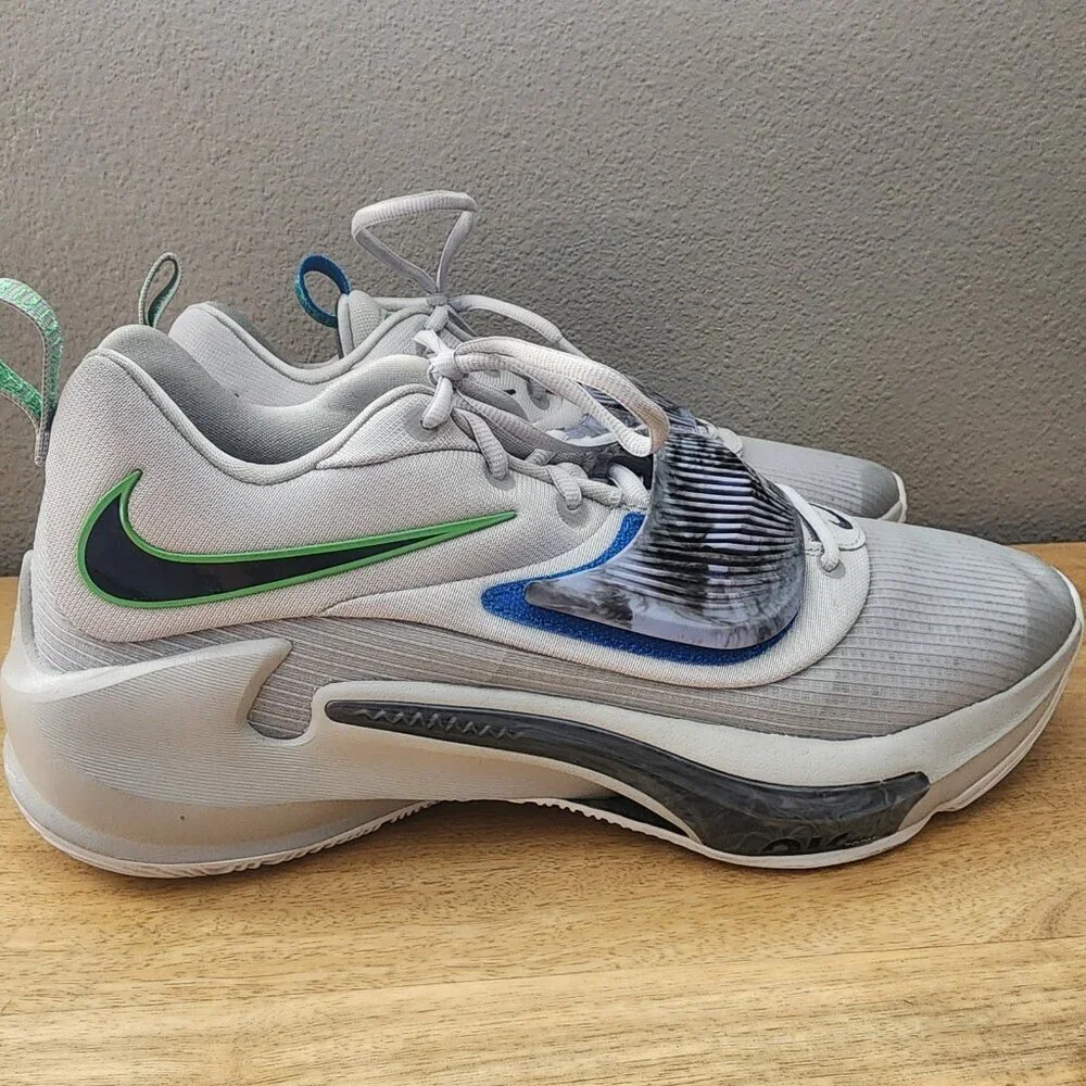 Nike Air Zoom Freak 3 Giannis Grey Green Strap DA0694 004 Trainer Shoes Mens 13